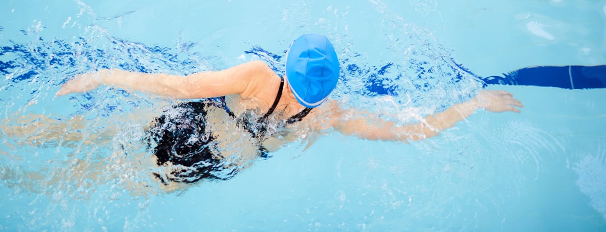 Woman swimming in a pool